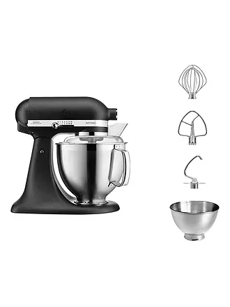 KITCHENAID | Küchenmaschine Artisan 185 4,8l 300 Watt 5KSM185PSEBK (Gusseisen Schwarz) | 